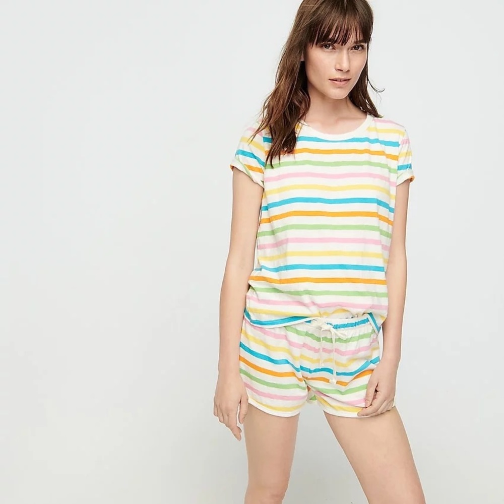 J Crew Women’s Rainbow Stripe Short Sleeve Tee, size XL - Picture 3 of 9